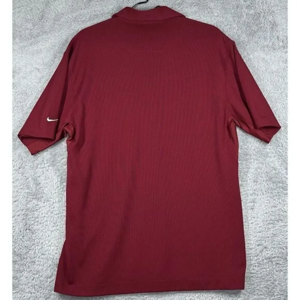 Nike Texas Longhorns Polo Shirt Mens L Red‎ Dri Fit Collar Golf